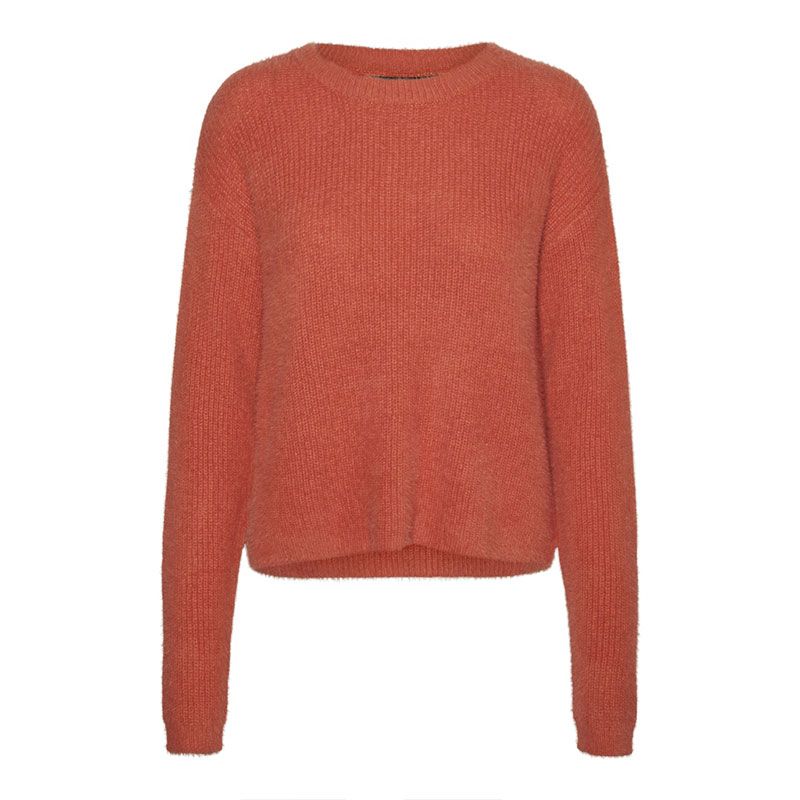 Pull burnt sienna puff ls o-neck 10310876 Femme VERO MODA