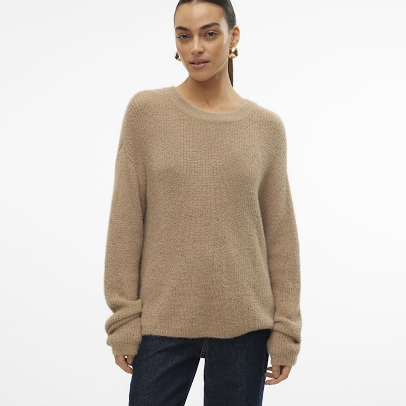 Pull burnt sienna puff ls o-neck 10310876 Femme VERO MODA