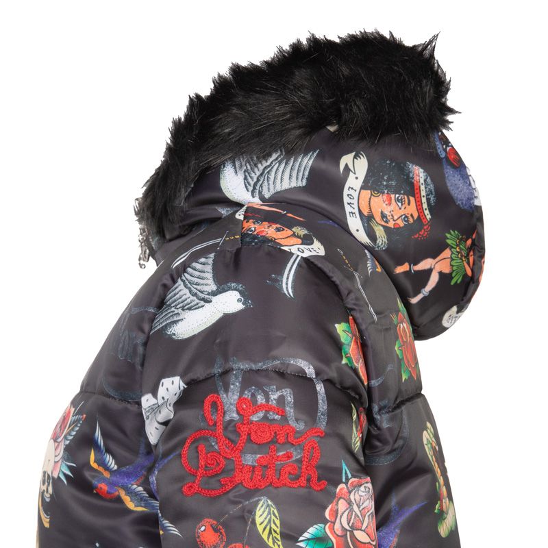 Doudoune bonny/mc courte capuche fourrureFemme VON DUTCH Doudoune bonny/mc courte capuche fourrureFemme VON DUTCH