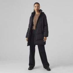 Doudoune longue cap black vmhalsey coat ga boo 10290436 Femme VERO MODA