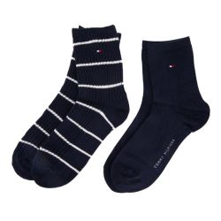 Chaussette th femme navy short sock 2p breton str, 35/38 Femme TOMMY HILFIGER