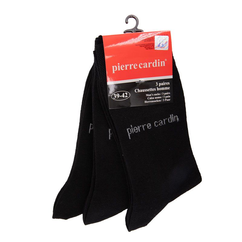 LOT DE 3 PAIRES DE CHAUSSETTES HOMME NOIR PIERRE CARDIN