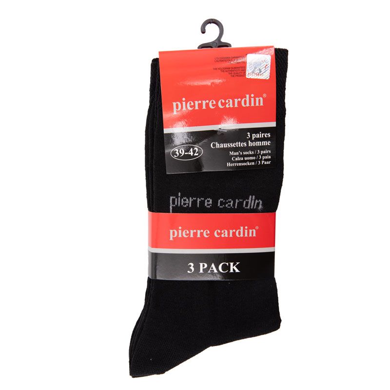 LOT DE 3 PAIRES DE CHAUSSETTES HOMME NOIR PIERRE CARDIN