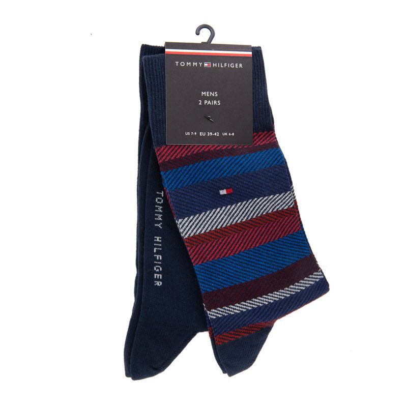 Chaussette th hommekaki sock 2p herringbone stripe, 39/46 Homme TOMMY HILFIGER