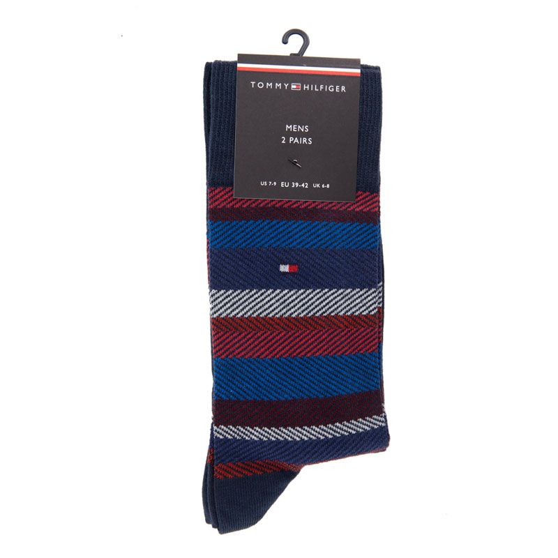 Chaussette th hommekaki sock 2p herringbone stripe, 39/46 Homme TOMMY HILFIGER