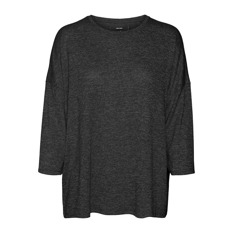 Pull noir oversize en maille manches 3/4 Brianna Femme VERO MODA