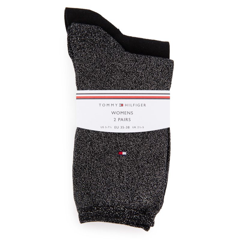 Chaussette th femmeblack/silver sock casual 2p,35/42 Femme TOMMY HILFIGER