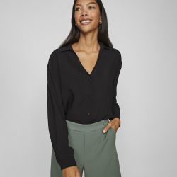 CHEMISE VIDOMIRA L/S V-NECK BLACK BEAUTY 14095705 4365