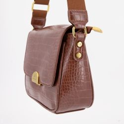 Sac bandouliere Romy motif croco à clip doré 22x18x8cm Femme GEORGES RECH