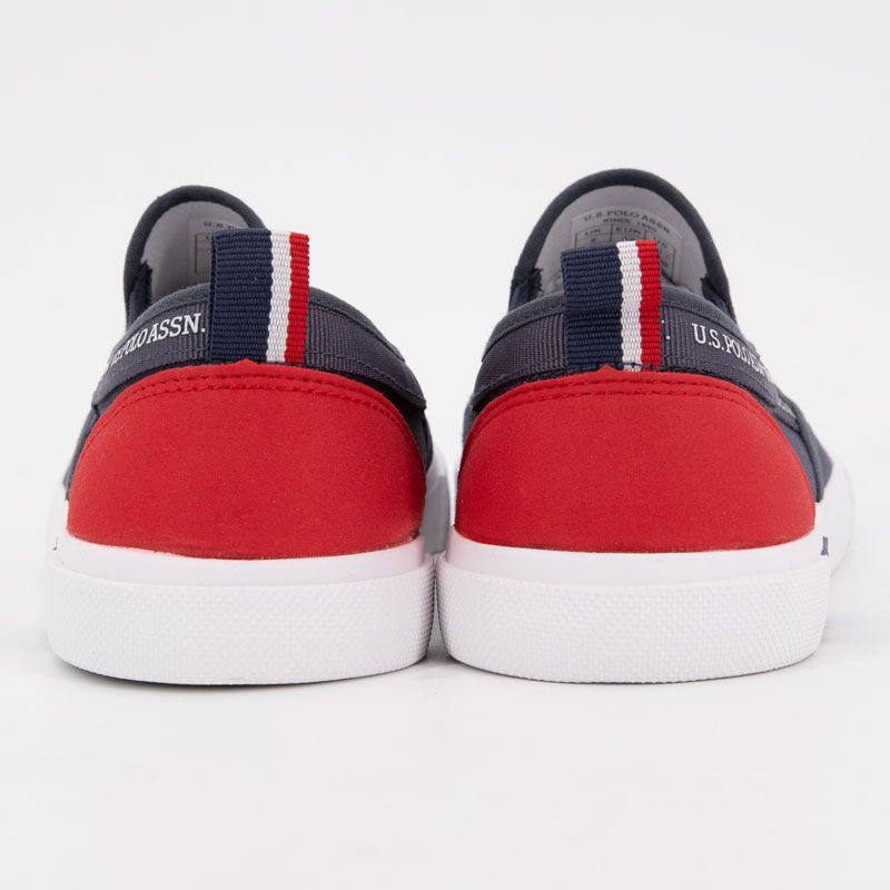 Baskets à enfiler tissu uni semelle blanche Homme US POLO