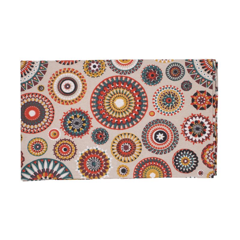 Nappe 250x150 plastifie mandala bordeaux a09105bord Mixte SUD ETOFFE