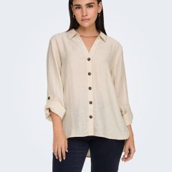 CHEMISE MC CLOUD DANCER JDYLAUREL 3/4 LINEN 15347163