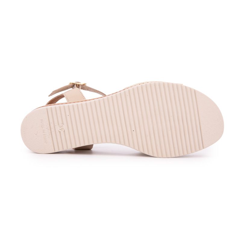 Sandales compensées marron à motif Femme BIOSTOCK Sandales compensées marron à motif Femme BIOSTOCK