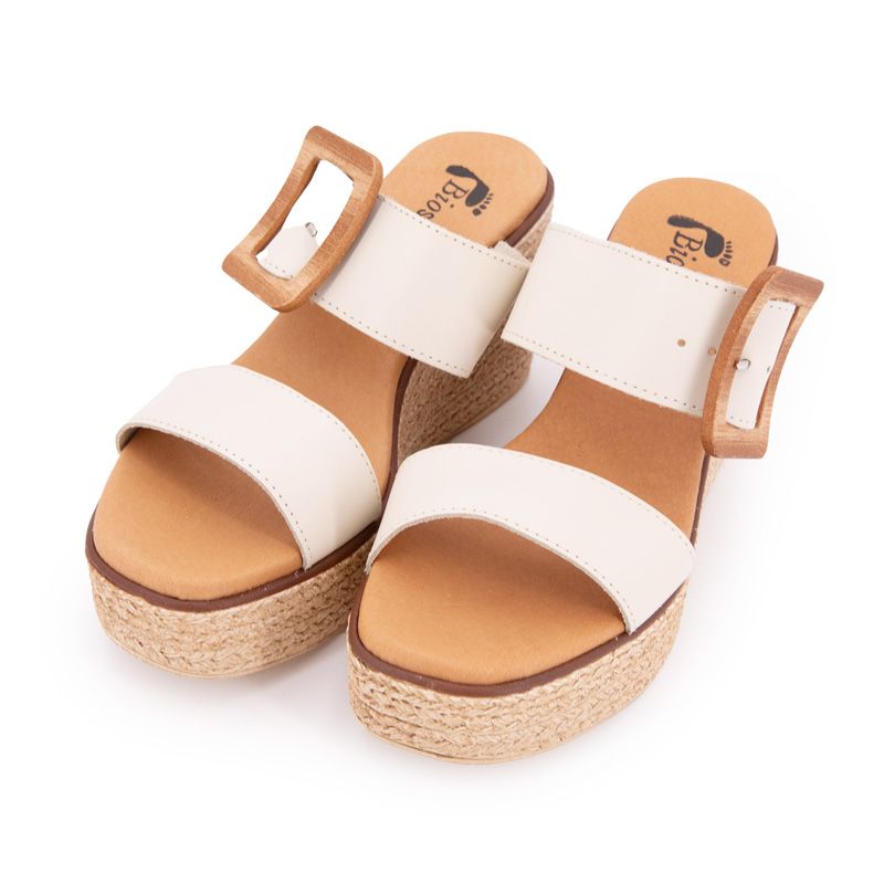 SANDALES COMPENSEE BEIGE MADERA 5841 T36/41