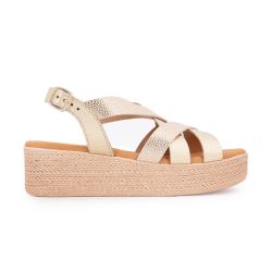 SANDALES COMPENSEE GRABADO ORO MULTI 5334 T36/41