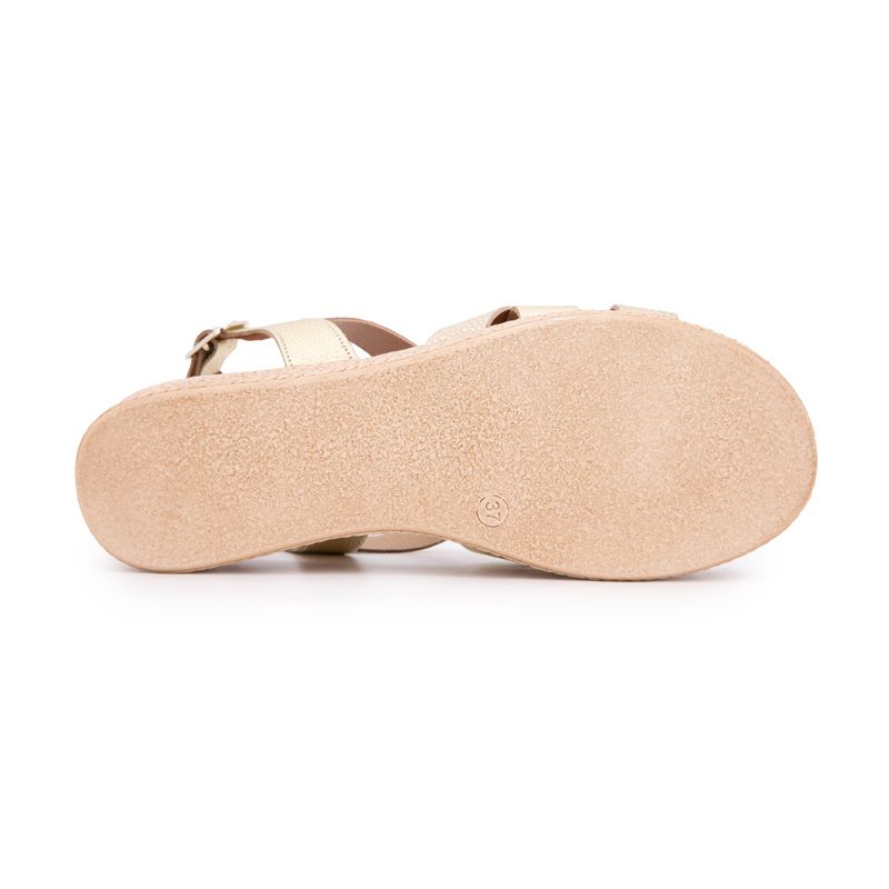 SANDALES COMPENSEE GRABADO ORO MULTI 5334 T36/41