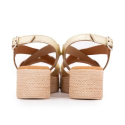 SANDALES COMPENSEE GRABADO ORO MULTI 5334 T36/41