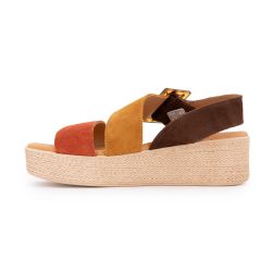 SANDALES COMPENSEE CUERO MULTI CANEY 5318 T36/41