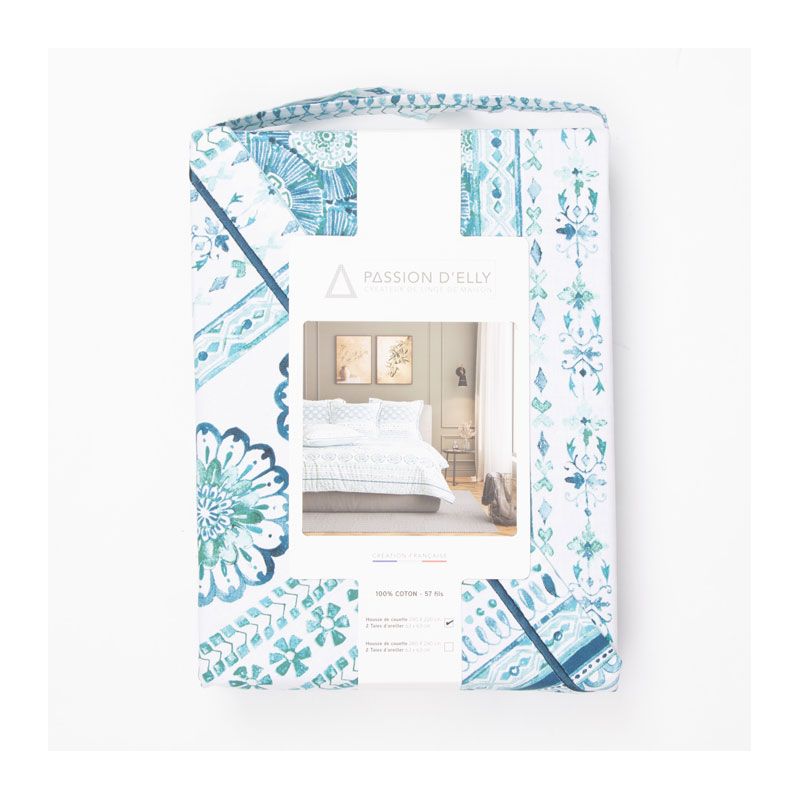 PARURE DE LIT GARANCE BLEU 220X240