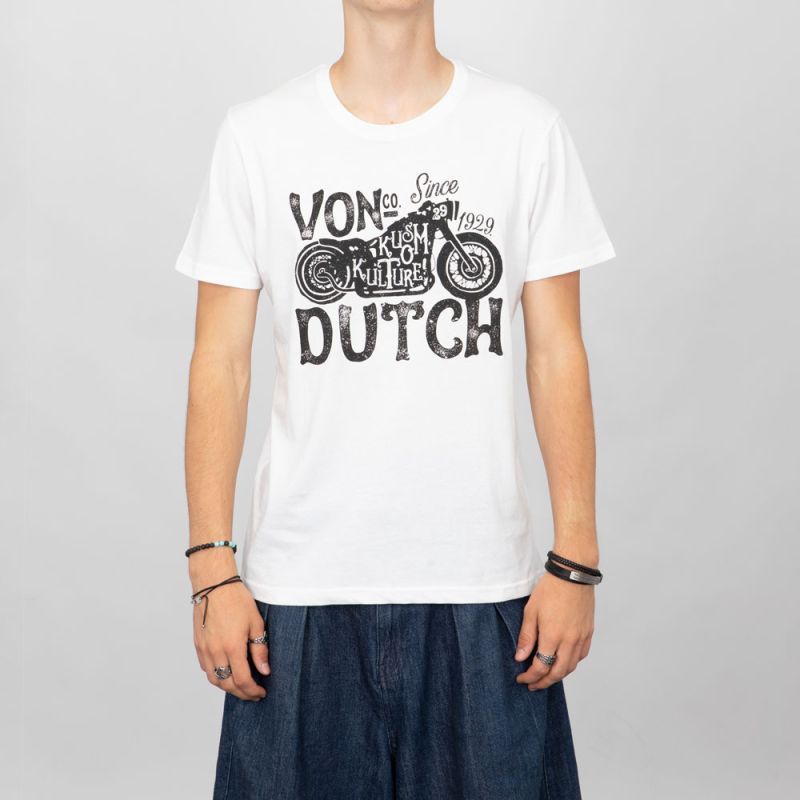 Tee shirt blanc vd/1/tr/log3/w Homme VON DUTCH