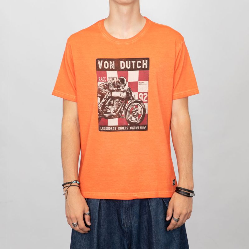 Tee shirt orange vd/1/tr/event/o Homme VON DUTCH