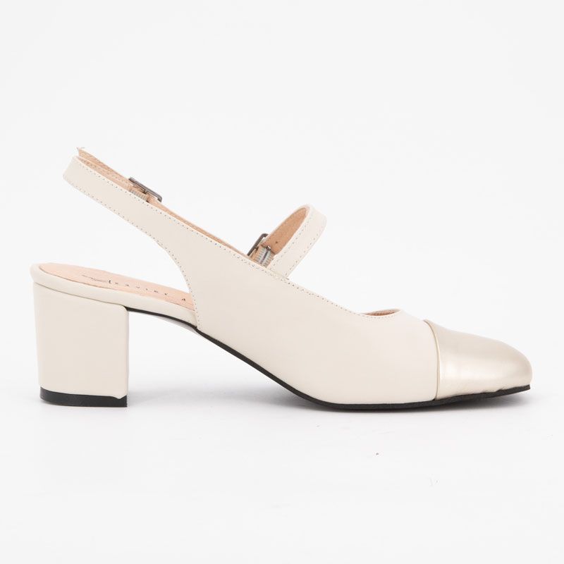 Escarpin nappa platine/nappa beige f 512 t36/41 Femme XAVIER DANAUD