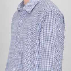 Chemise bleu pied de poule c42 coton poly fanatisie bill00 Homme BILL TORNADE
