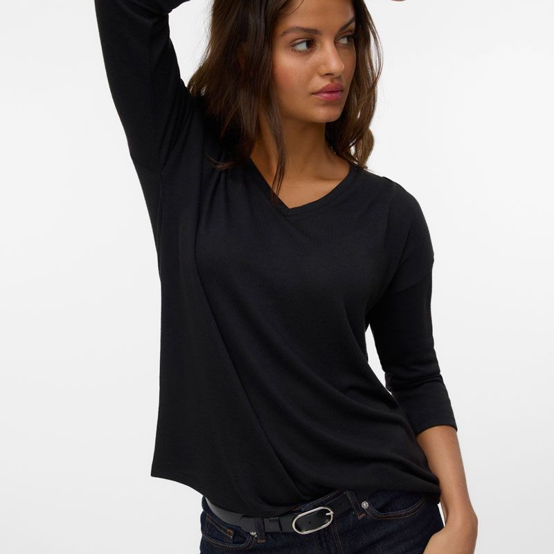 Pull 3/4 vmbrianna black 10248738 4355 Femme VERO MODA