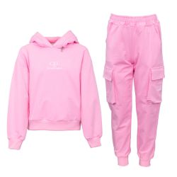 ENSEMBLE JOGGING FILLE GRIS ROSE HIVERCL194 4/14 ANS