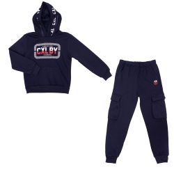 Ensemble jogging garcon gris et bleu marine hiver bl22 4/14 ans Garçon CXL BY CHRISTIAN LACROIX