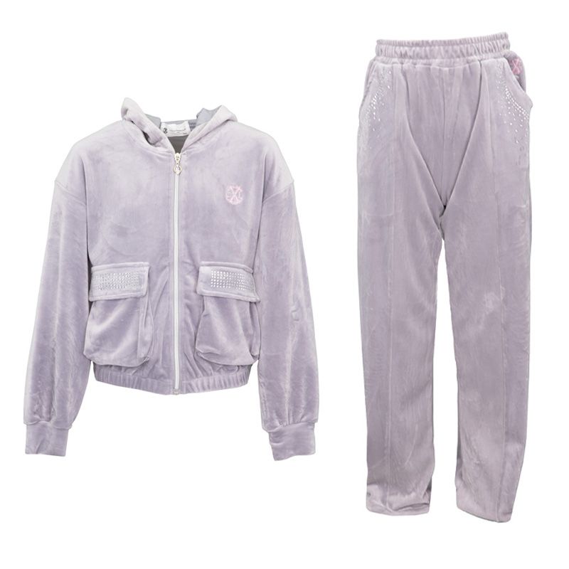 Ensemble velour marine rose gris hivercl174 4/14 ans Enfant CXL BY CHRISTIAN LACROIX