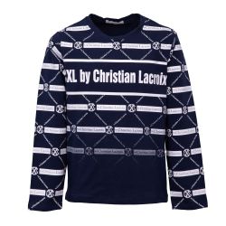 Tee shirt ml garcon marine et blanc permz184 4/14 ans Enfant CXL BY CHRISTIAN LACROIX