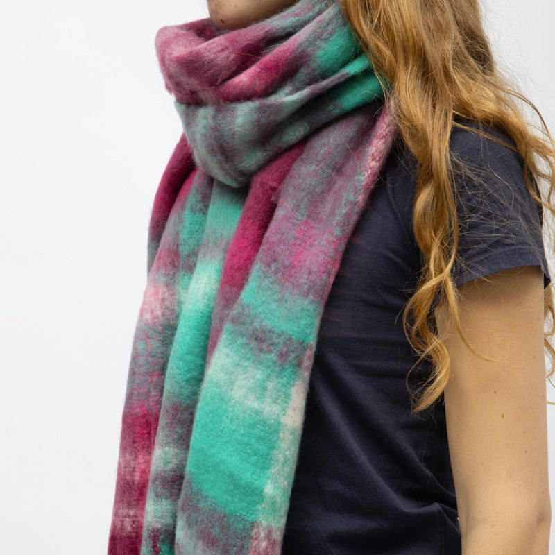 Echarpe à franges carreaux douce avec laine 40x210 cm Femme GERARD PASQUIER Echarpe à franges carreaux douce avec laine 40x210 cm Femme GERARD PASQUIER