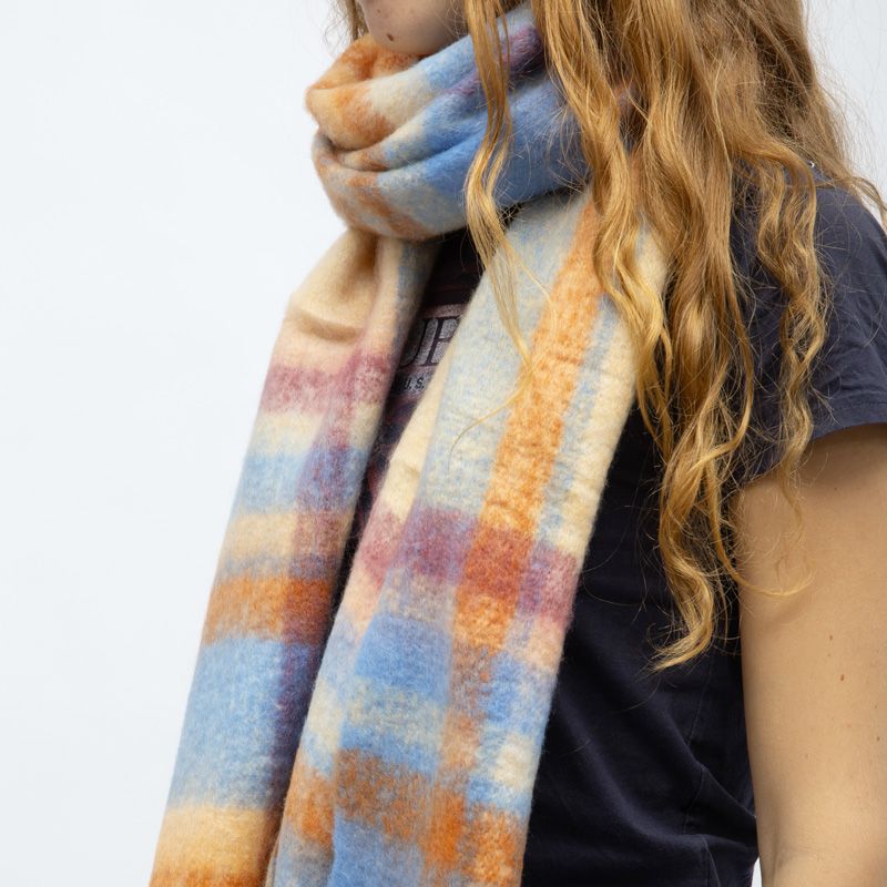 Echarpe à carreaux avec franges en laine 40x210 cm Femme GERARD PASQUIER