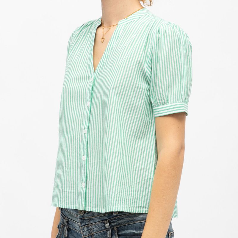 Chemise 30-ecru/vert tori-b202421c0a Femme LA PETITE ETOILE Chemise 30-ecru/vert tori-b202421c0a Femme LA PETITE ETOILE