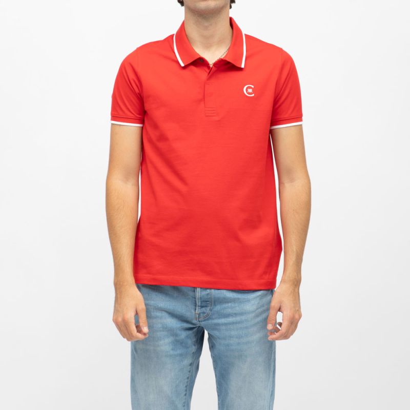 Polo coton chiné liseré manches logo brodéHomme CERRUTI