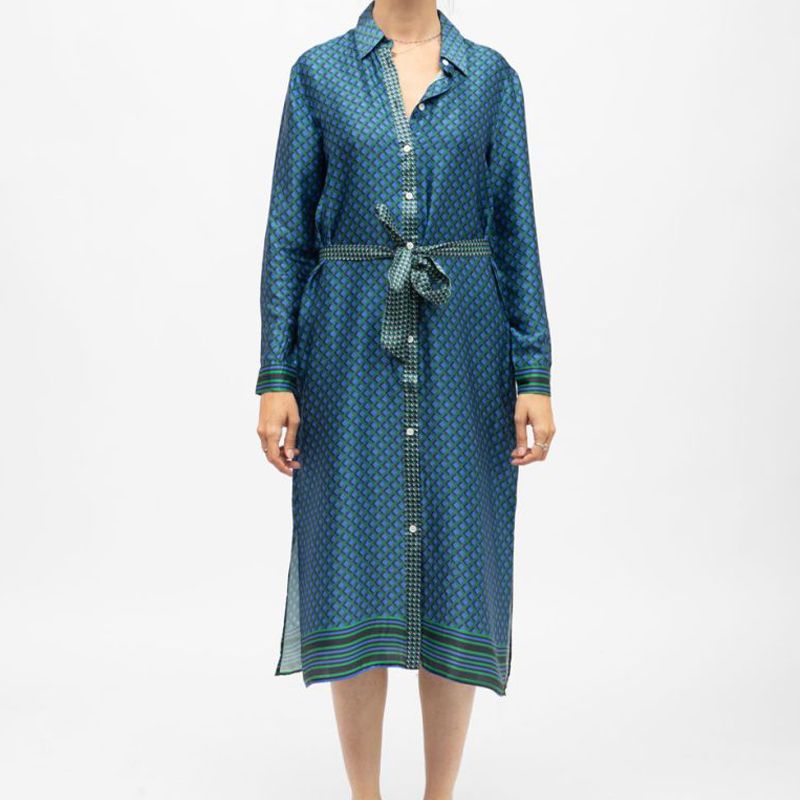 Robe chemise mi longue romy imprimé graphique Femme LA PETITE ETOILE