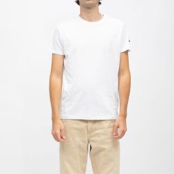 Tee shirt blanc col rond basic Homme SCHOTT