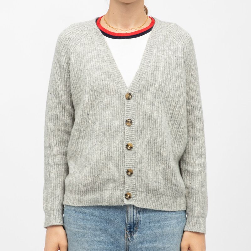 Gilet 03-gris chine maeve-m212423h7e Femme LA PETITE ETOILE