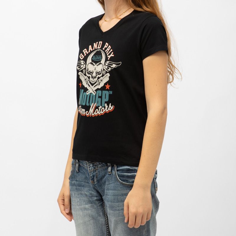 Tee shirt col v jersey moto gp x von dutch vdmgp/2/tv/moto23 Femme VON DUTCH