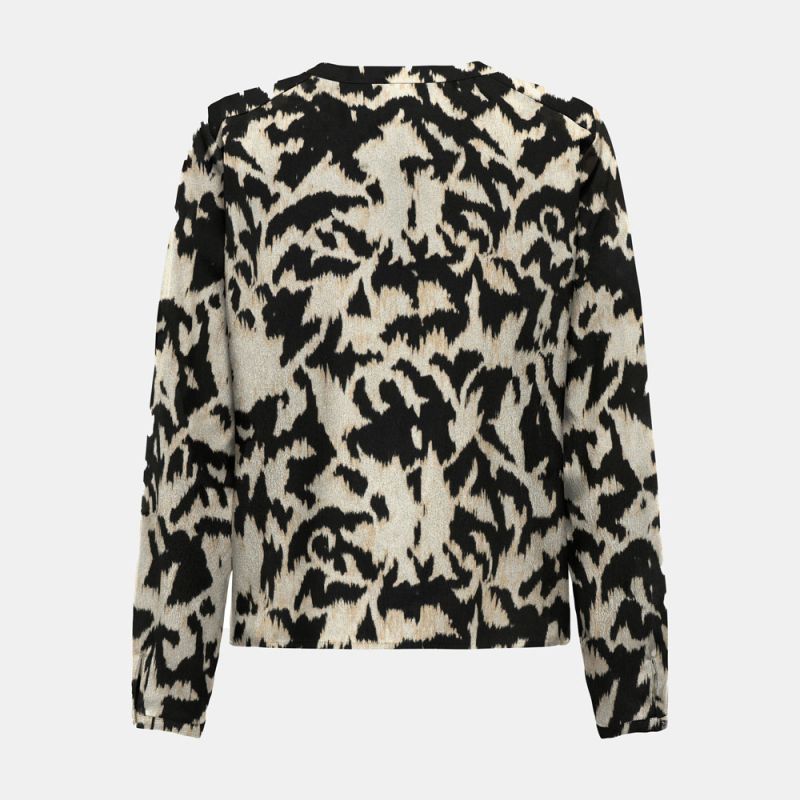 Chemisier fluide imprimé zébré Lenia col v Femme ONLY