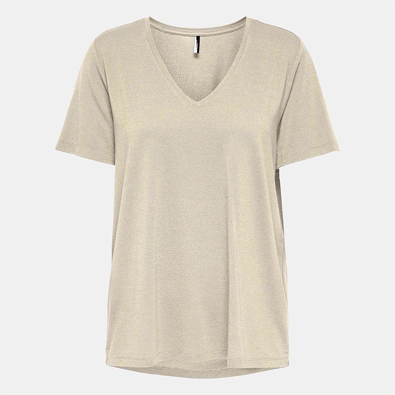 Tee shirt col V à pailettes Harly Femme ONLY Tee shirt col V à pailettes Harly Femme ONLY