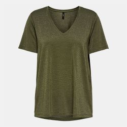 Tee shirt col V à pailettes Harly Femme ONLY Tee shirt col V à pailettes Harly Femme ONLY