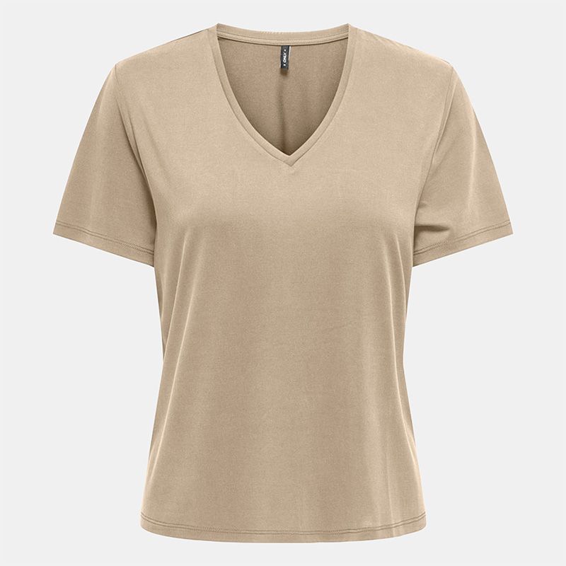 Tee shirt hannah regular fit décolleté V humus Femme ONLY