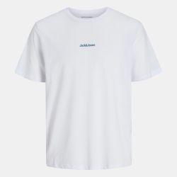 Tee shirt blanc mine col rond motif soleil levant Homme JACK & JONES Tee shirt blanc mine col rond motif soleil levant Homme JACK & JONES