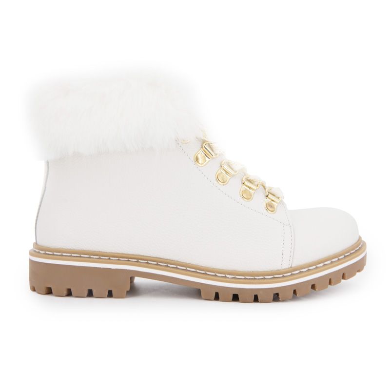 Bottines cuir grainé avec fausse fourrure Femme LES TROPEZIENNES PAR M.BELARBI