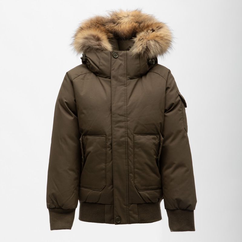Parka cap fourrure jami fur sauge Enfant PYRENEX