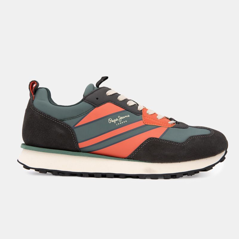 Baskets foster cuir évolution avec rayures Homme PEPE JEANS