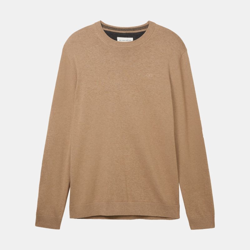 Pull turquoise blue melange 1039805055 Homme TOM TAILOR