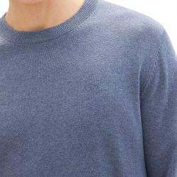 Pull turquoise blue melange 1039805055 Homme TOM TAILOR